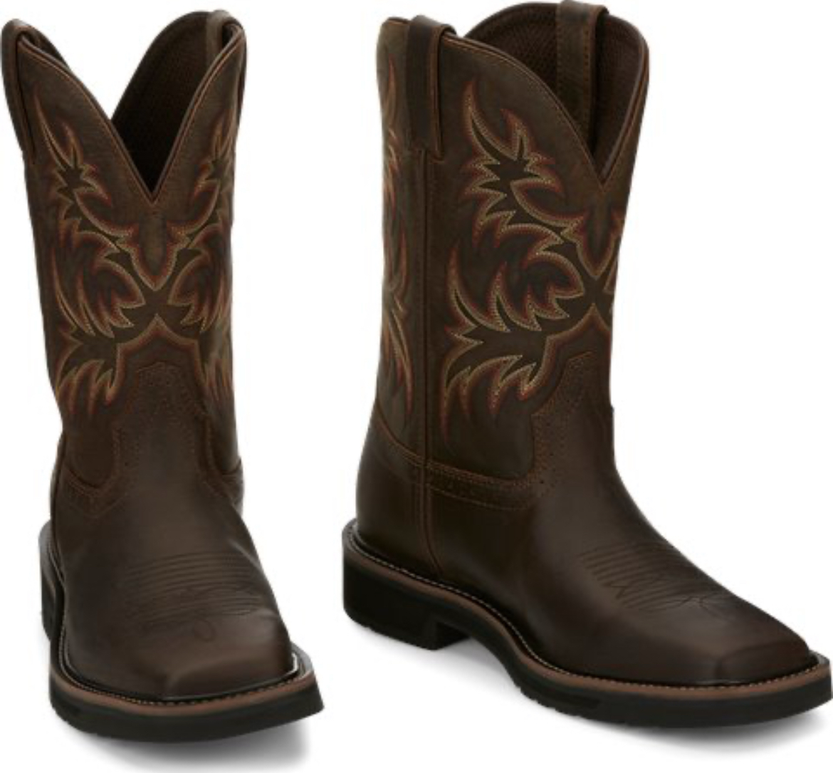 Men's Justin Driller Dark Brown Boots SE4681 - Image 6