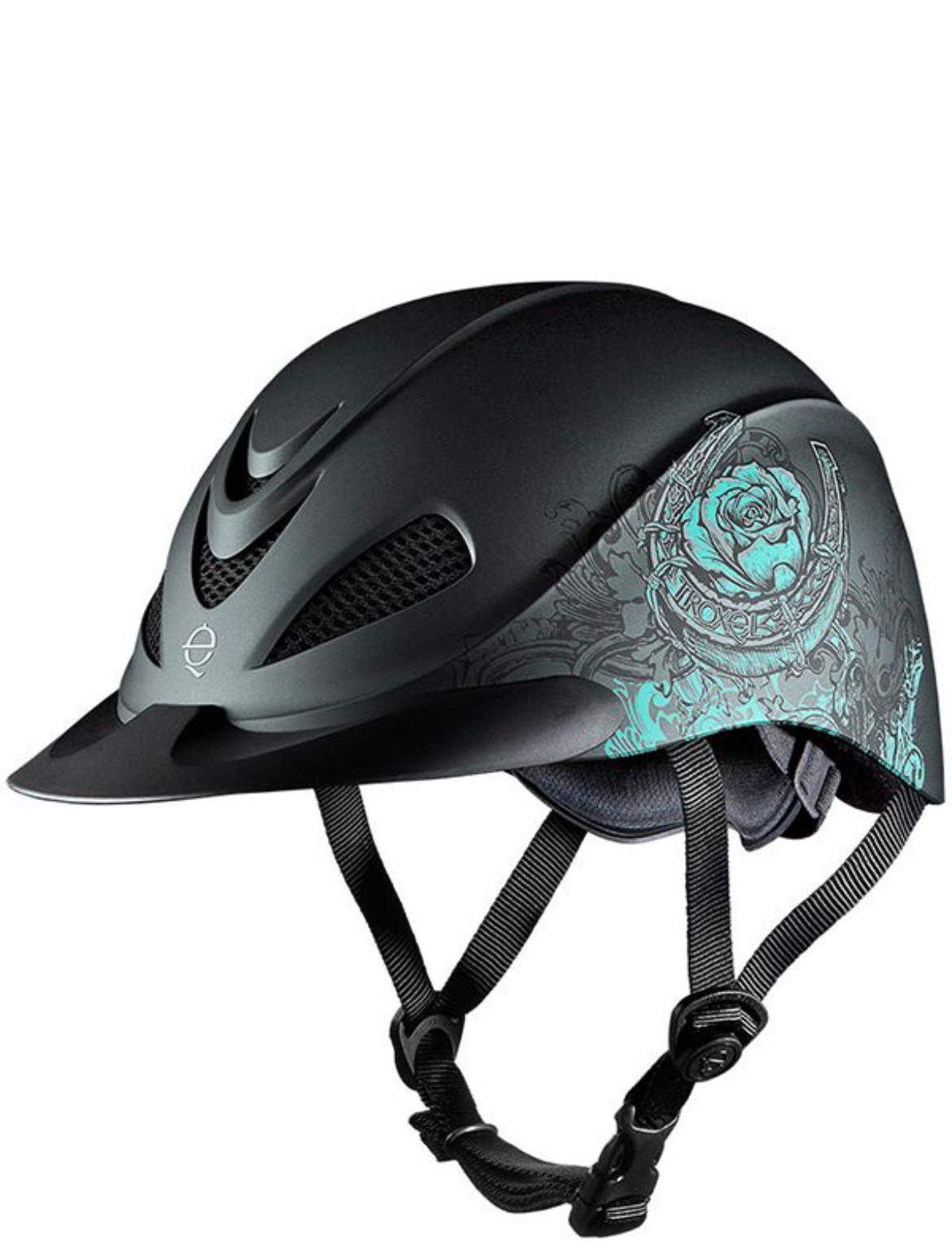 Troxel Rebel Turquoise Rose Western Helmet 04-275