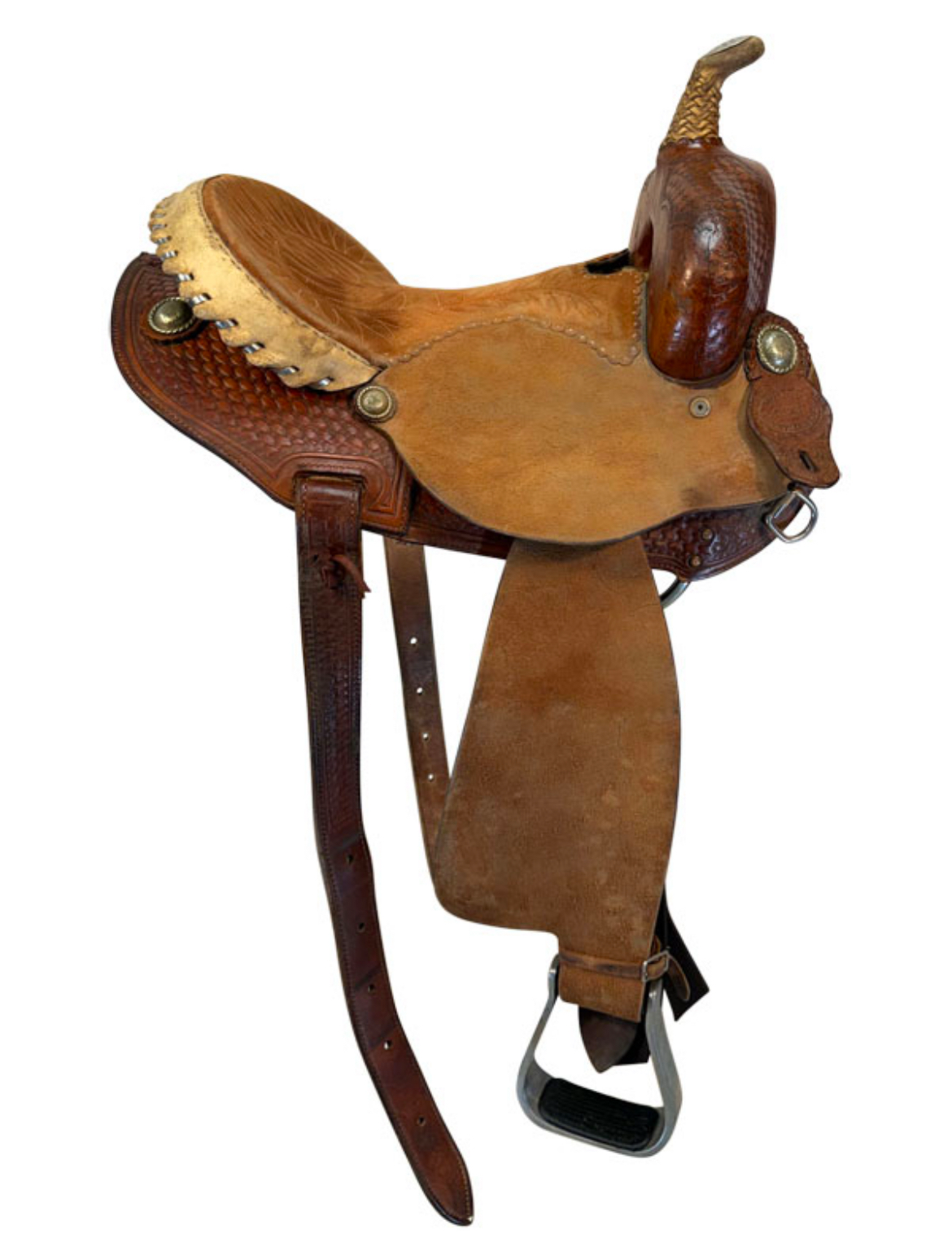 13.5Inch Used Billy Cook Greenville Barrel Saddle Medium Tree 2062 - Image 2