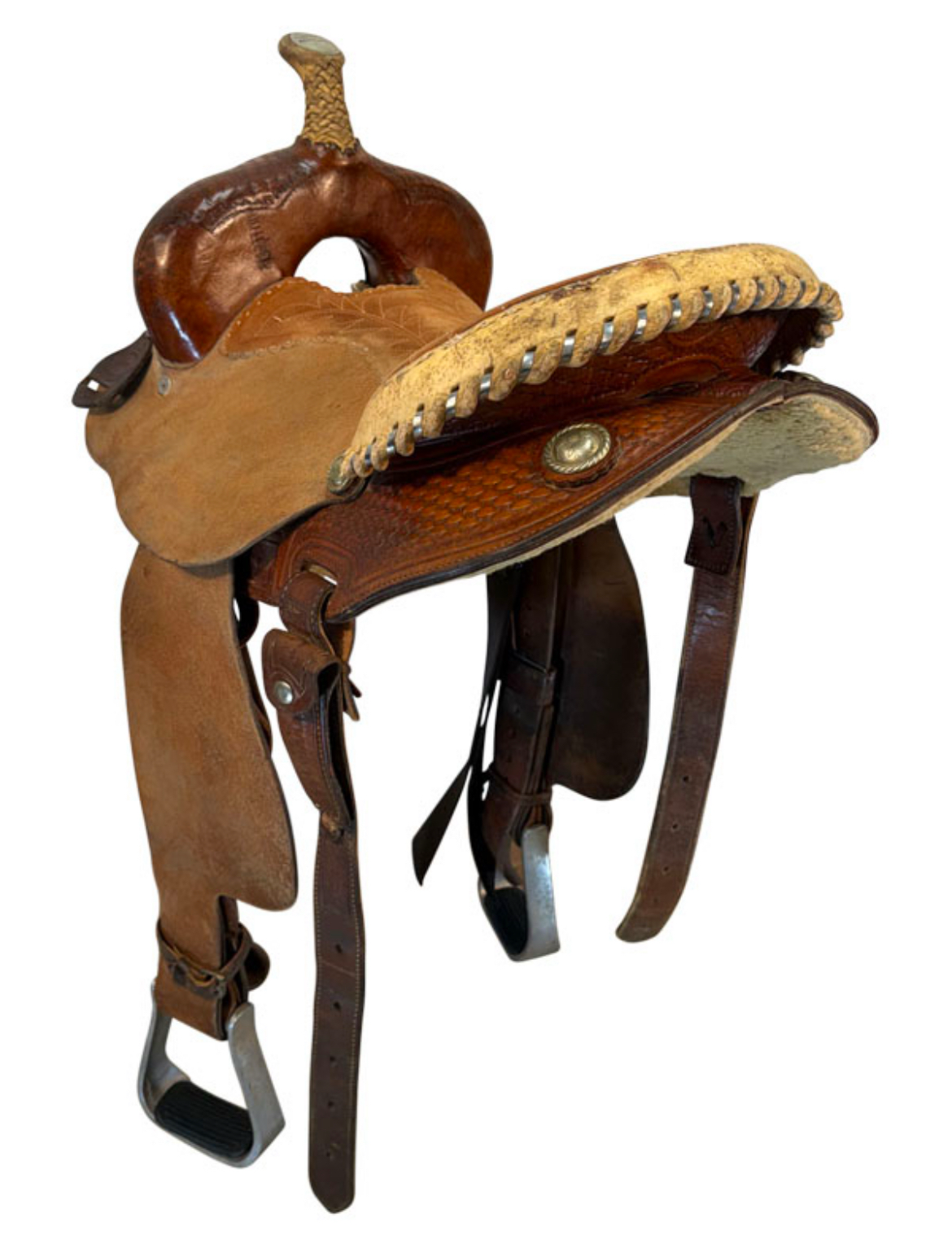 13.5Inch Used Billy Cook Greenville Barrel Saddle Medium Tree 2062 - Image 4