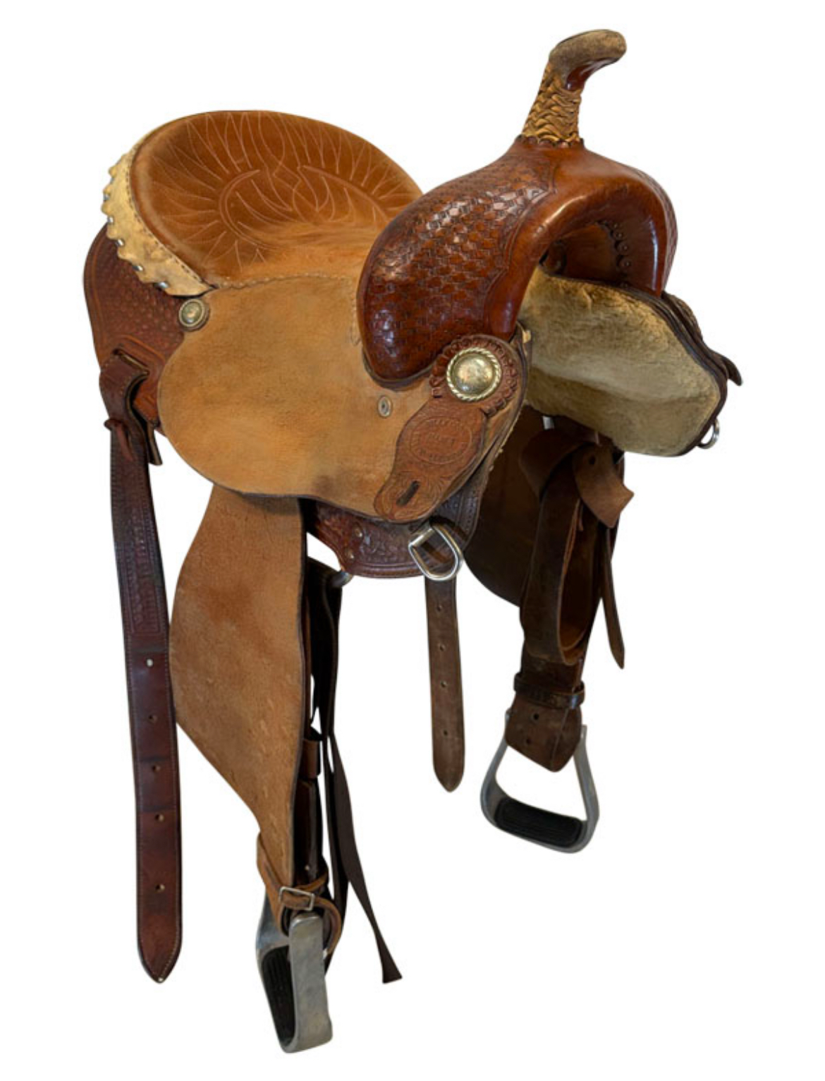 13.5Inch Used Billy Cook Greenville Barrel Saddle Medium Tree 2062 - Image 5