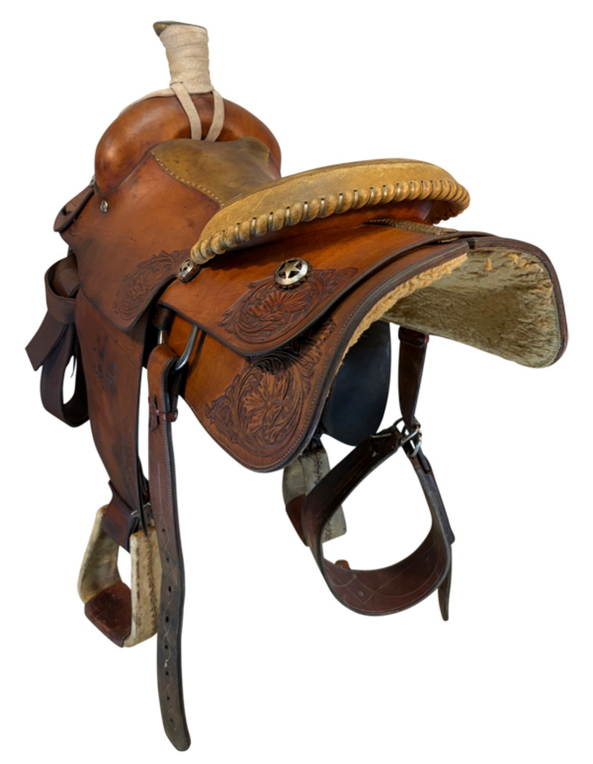 14.5Inch Used Clint Gibson Roping Saddle Medium Tree - Image 3