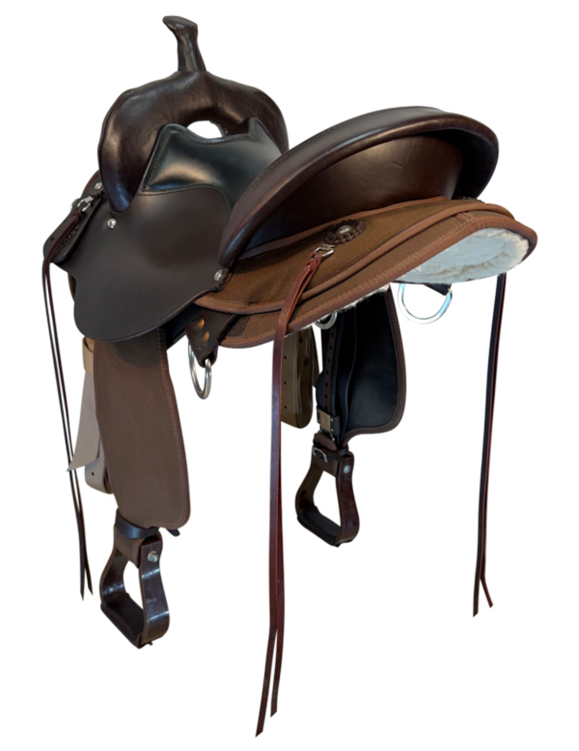 15 Inch Used Circle Y High Horse El Campo Cordura Trail Saddle Medium Tree 6970 - Image 4