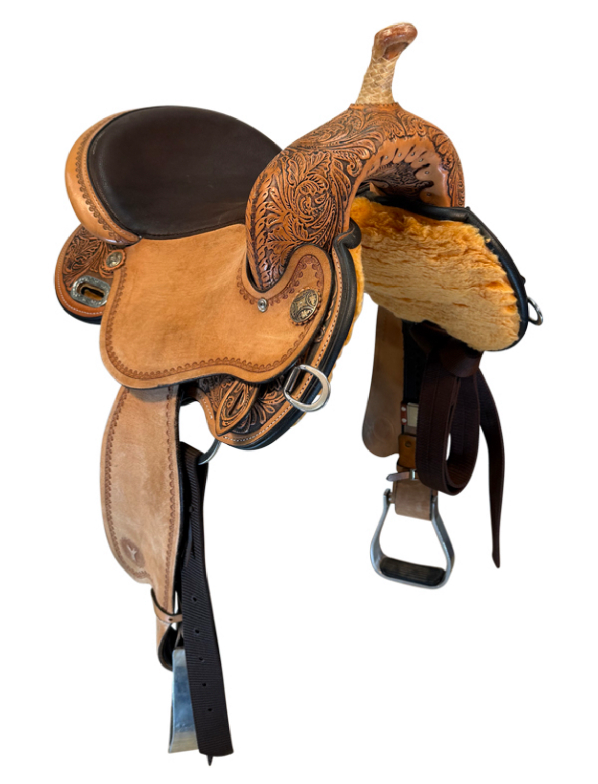 15 Inch Used Circle Y Kelly Kaminski Swift Barrel Saddle Medium Flex Tree 1522 - Image 2