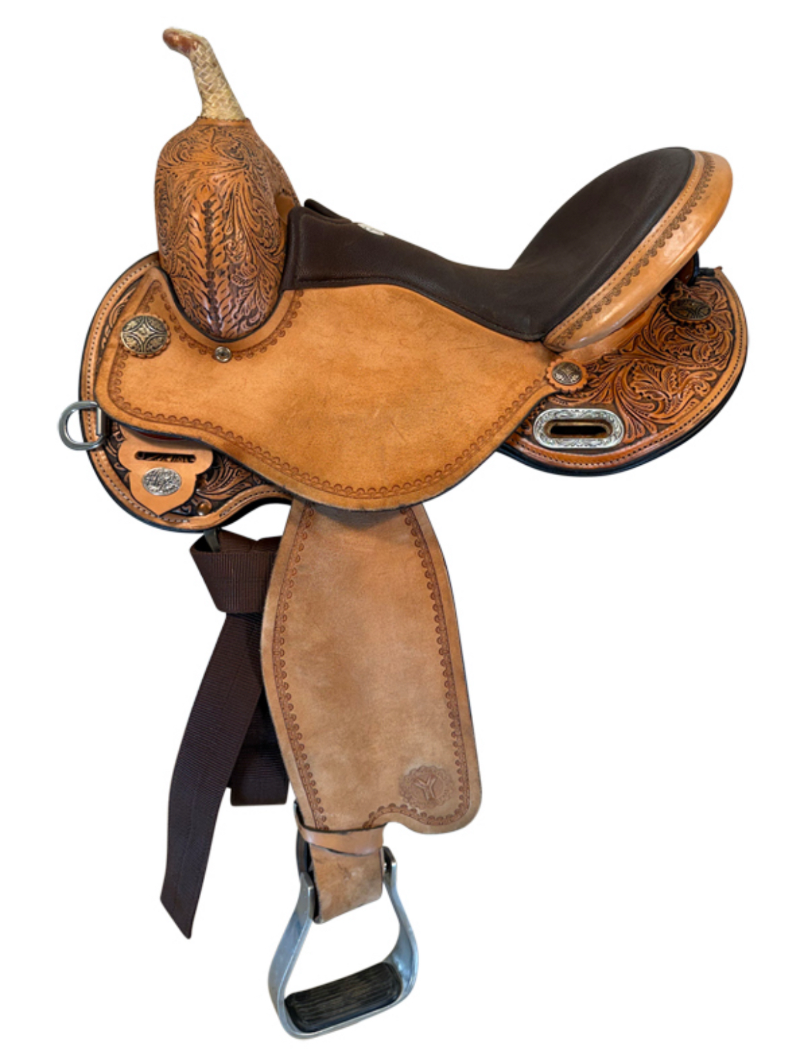 15 Inch Used Circle Y Kelly Kaminski Swift Barrel Saddle Medium Flex Tree 1522