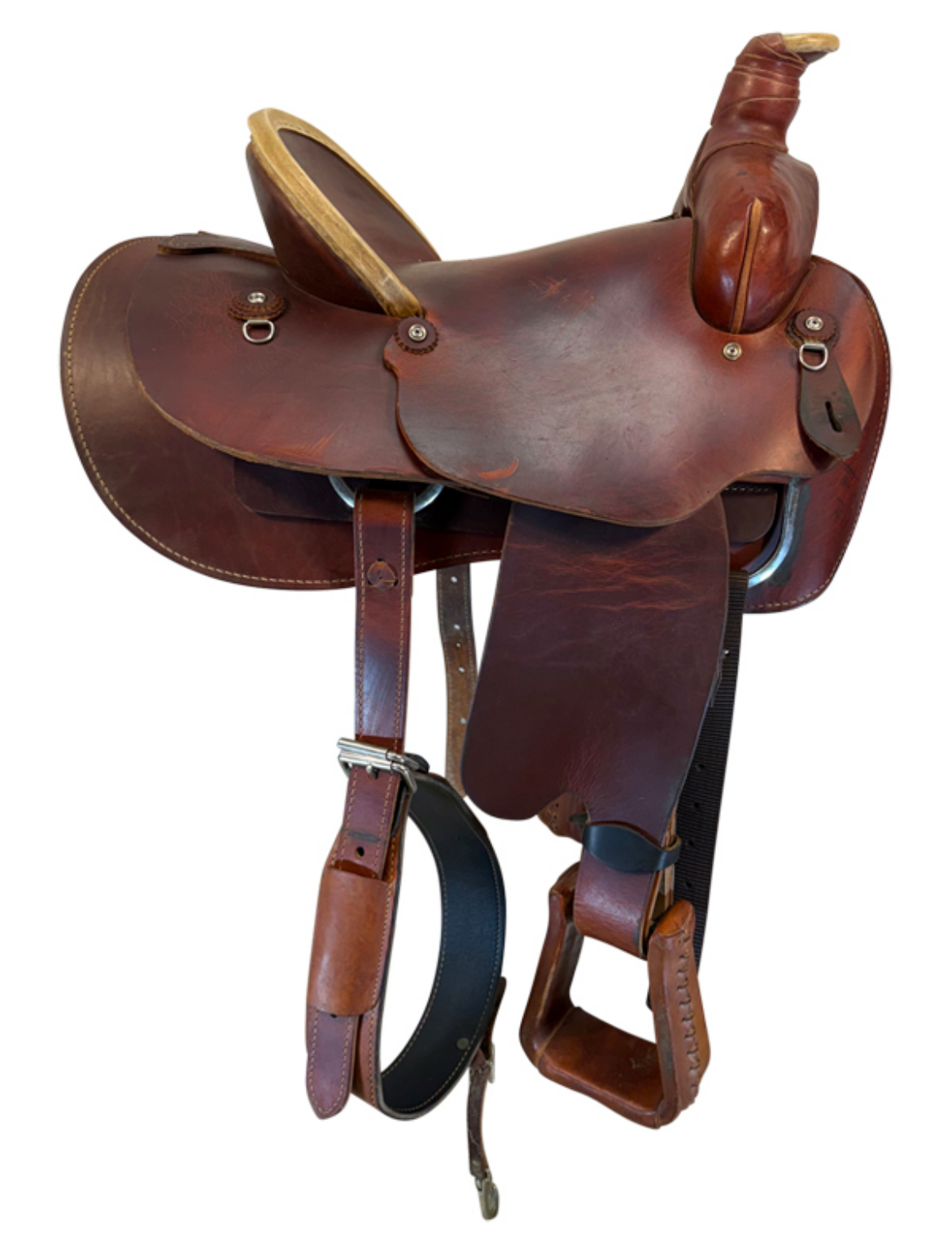 15 Inch Used Dakota Working Ranch Saddle Wide Tree 557 - Image 2