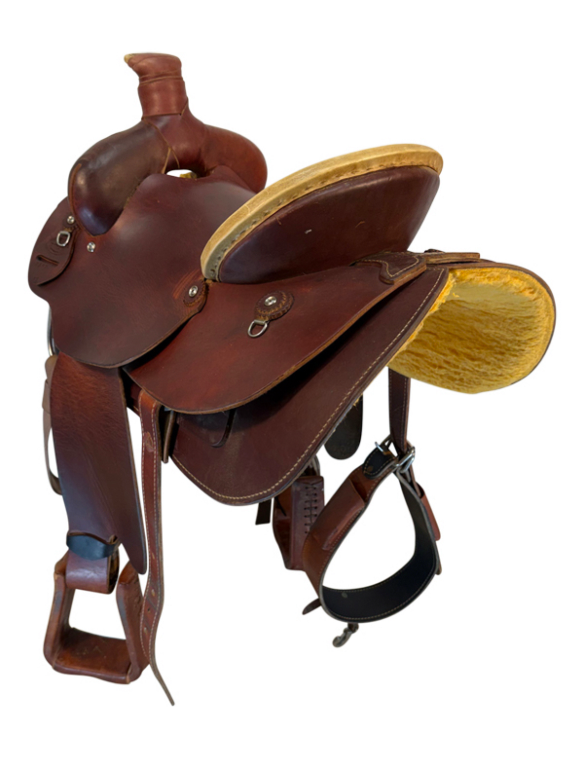 15 Inch Used Dakota Working Ranch Saddle Wide Tree 557 - Image 3