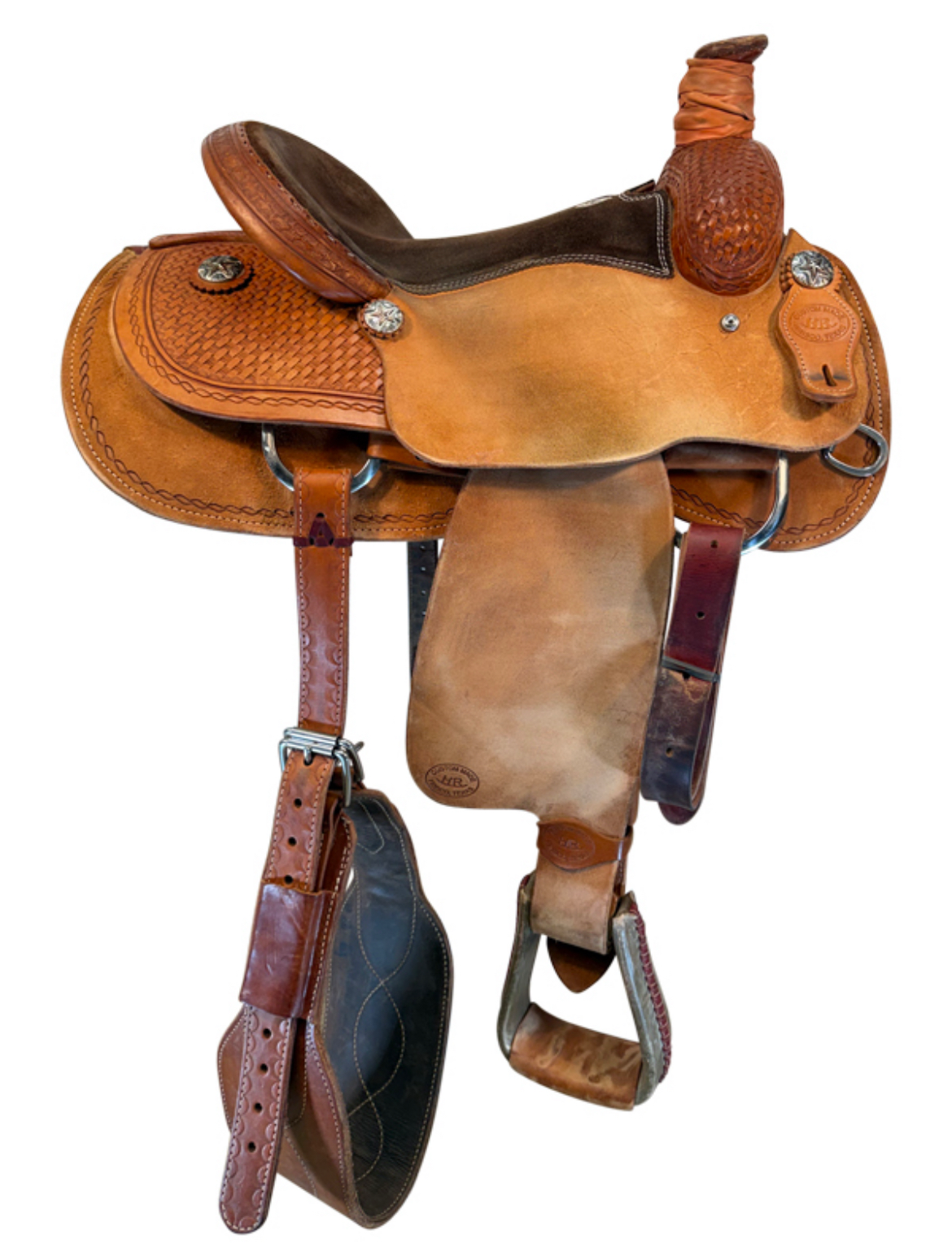 15 Inch Used HR Hud Roberts Roping Saddle Medium Tree - Image 2