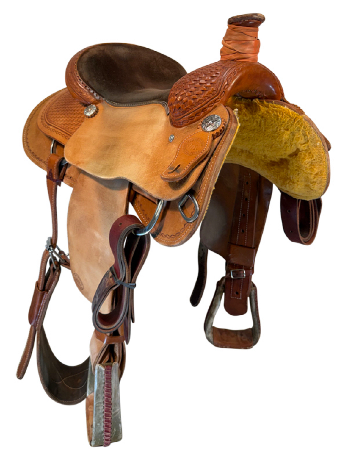 15 Inch Used HR Hud Roberts Roping Saddle Medium Tree - Image 5