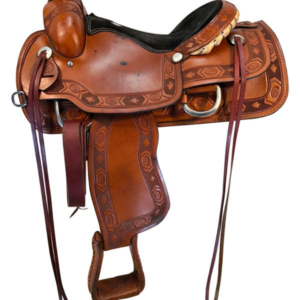 15 Inch Used Rocking R Roping Saddle Wide Tree
