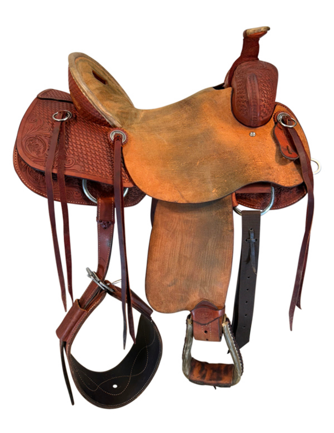 15.5Inch Used HR Saddlery Ranch Saddle Wide Tree - Image 4