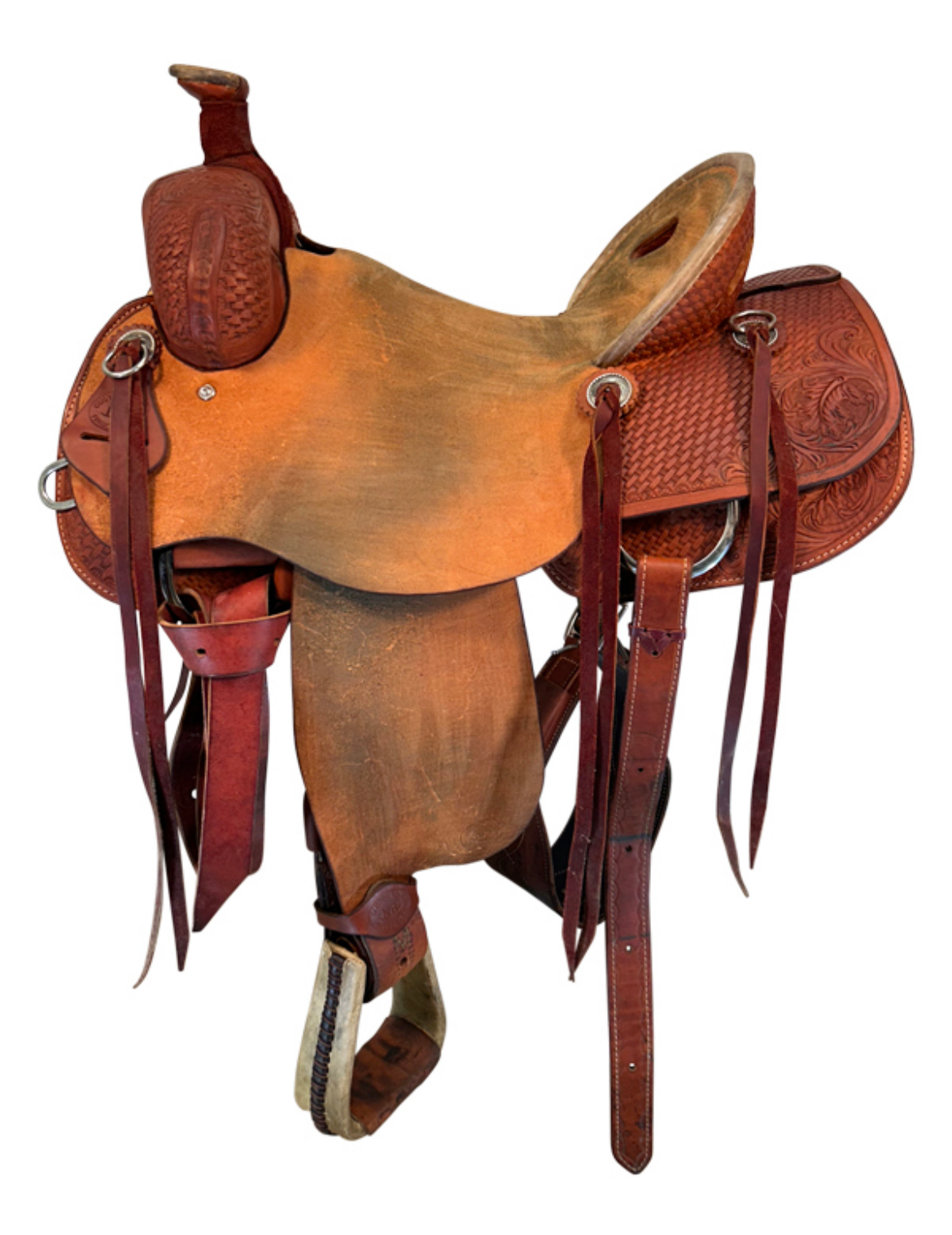 15.5Inch Used HR Saddlery Ranch Saddle Wide Tree