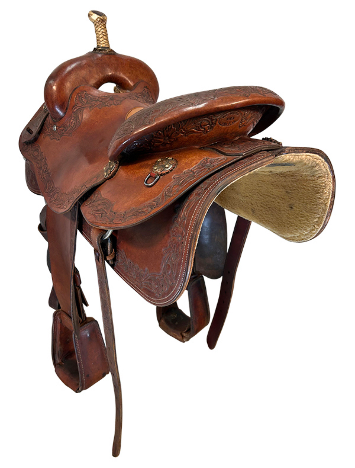 16 Inch Used Clint Mortenson Cutting Saddle Wide Tree - Image 2