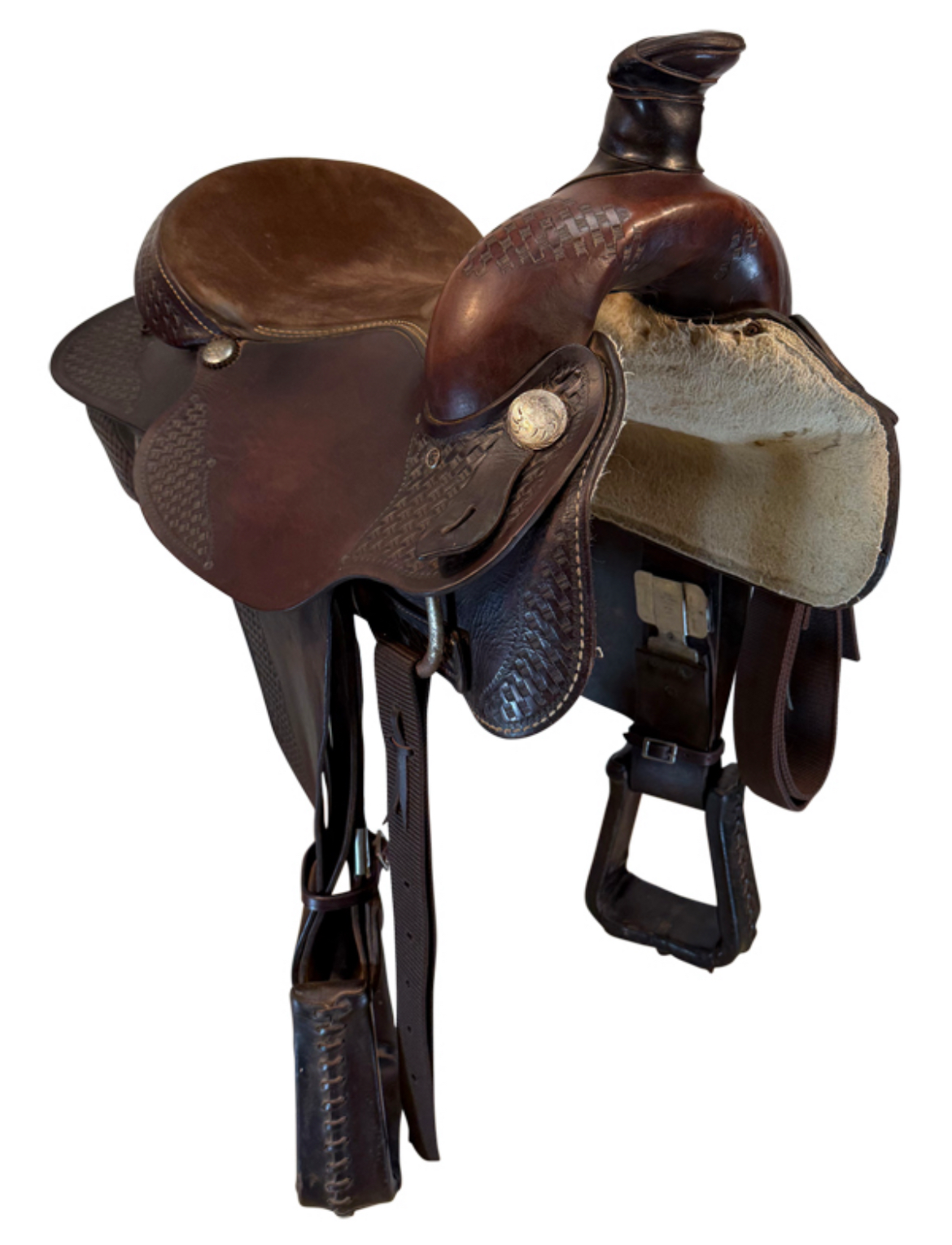 16 Inch Used Dakota Saddlery Roping Saddle Wide Tree - Image 3