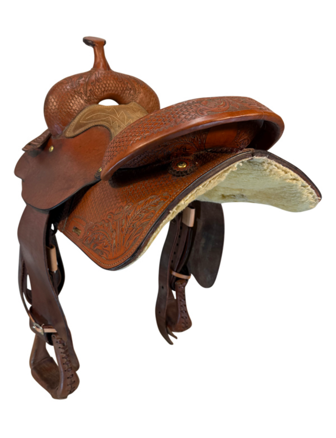 16 Inch Used Star of Texas Trail Saddle Medium Tree - Image 2