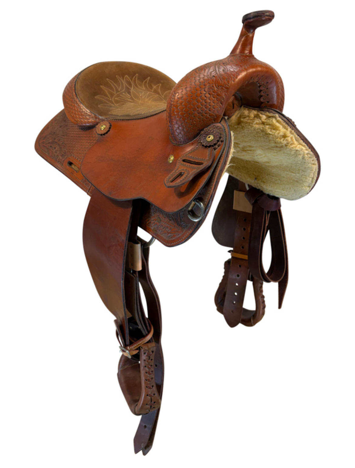 16 Inch Used Star of Texas Trail Saddle Medium Tree - Image 5