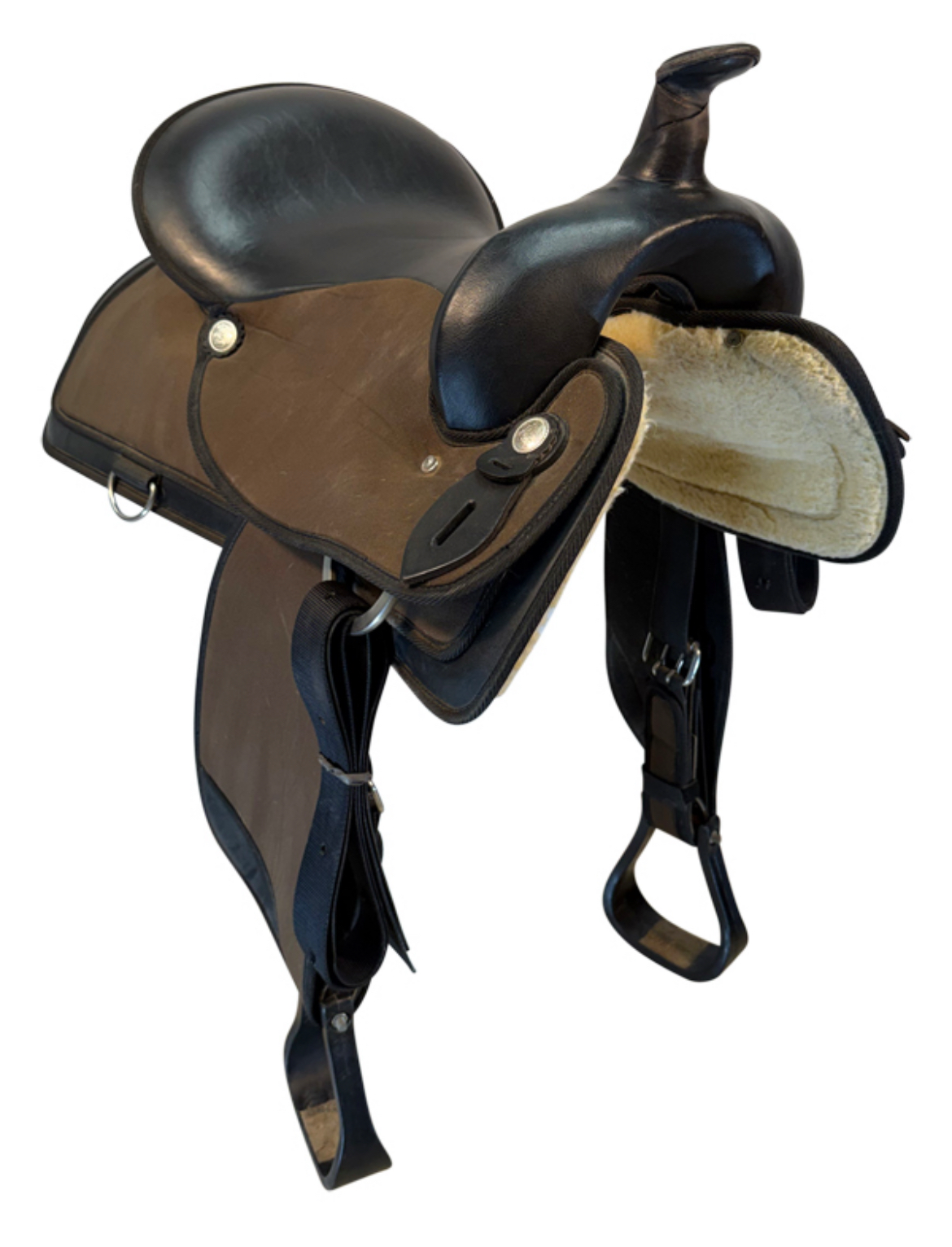17 Inch Used Abetta Cordura Trail Saddle Wide Tree 20516 - Image 3