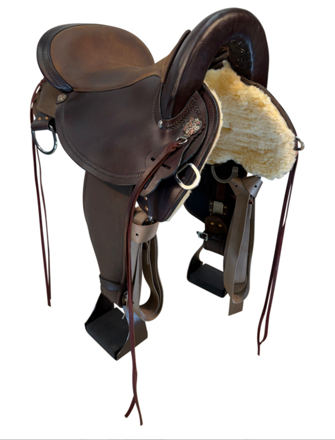 17 Inch Used Circle Y Cordura Endurance Saddle Wide Flex Tree JL03 - Image 3