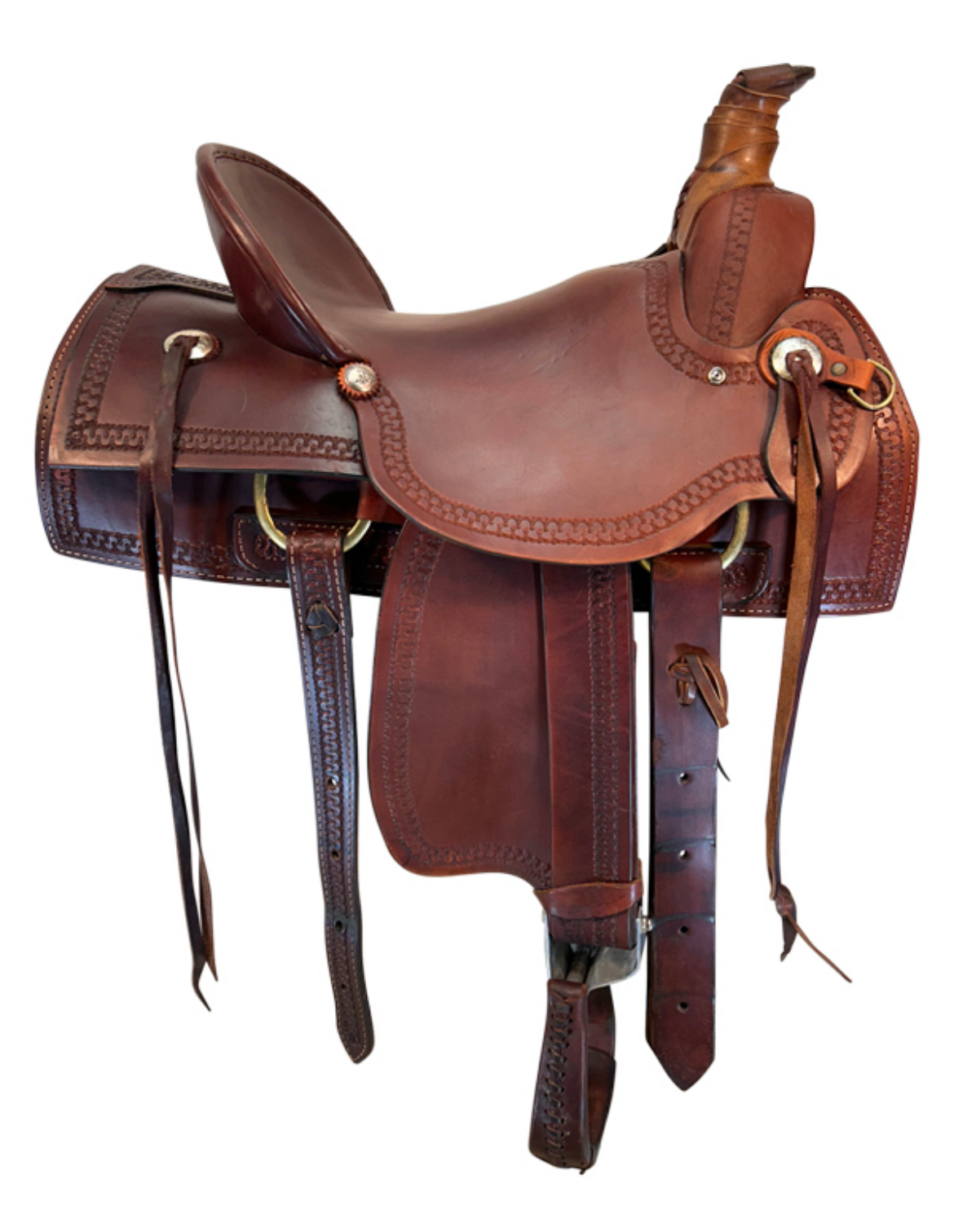 17 Inch Used Dakota Roping Saddle 205 Wide Tree - Image 5
