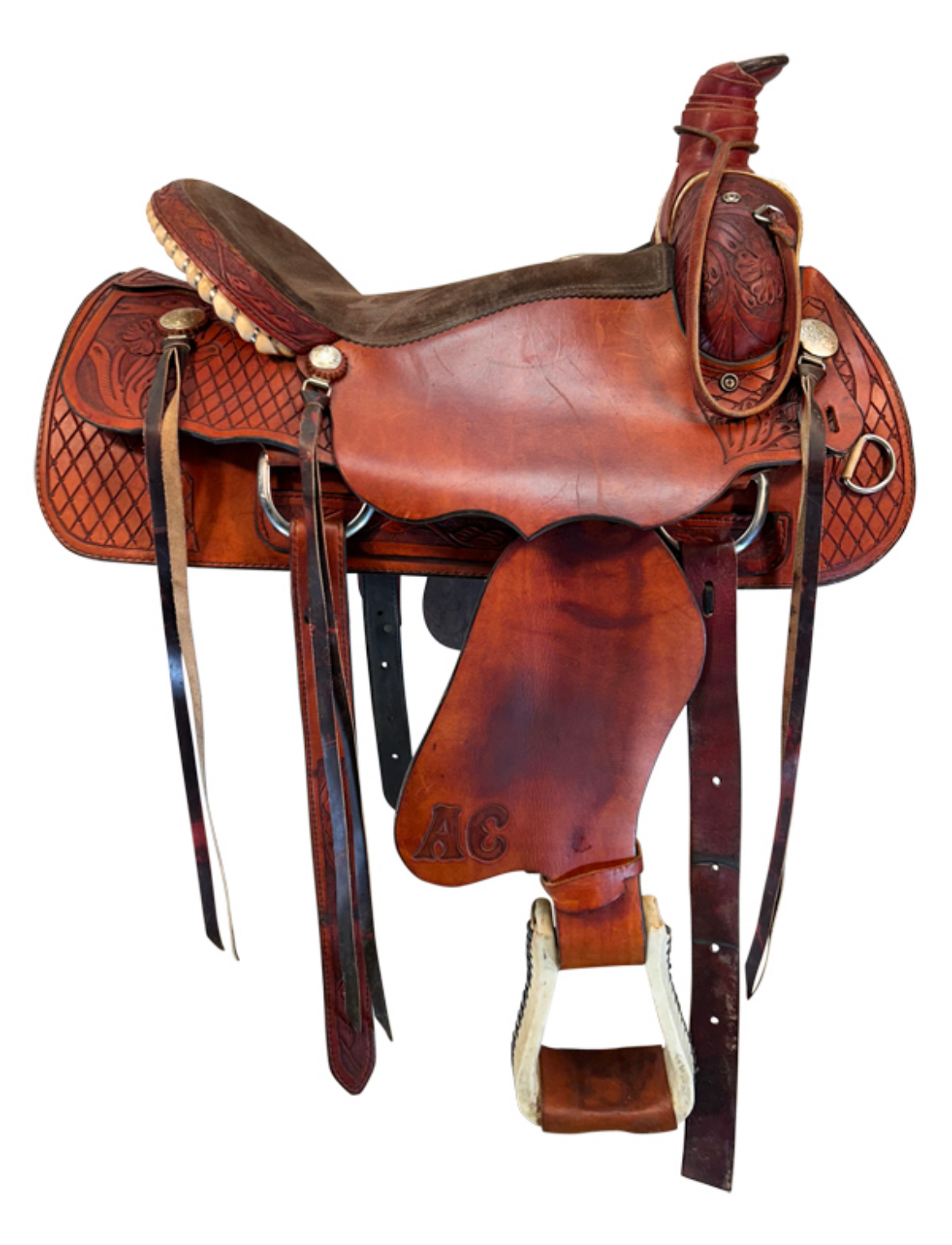 17 Inch Used Dakota Roping Saddle 520 Wide Tree - Image 2