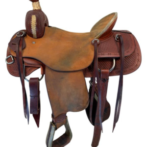 17 Inch Used HR Hud Roberts Saddlery Ranch Saddle Wide Tree 760