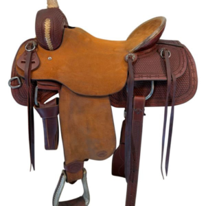 17 Inch Used HR Saddlery Ranch Saddle Medium Tree 723