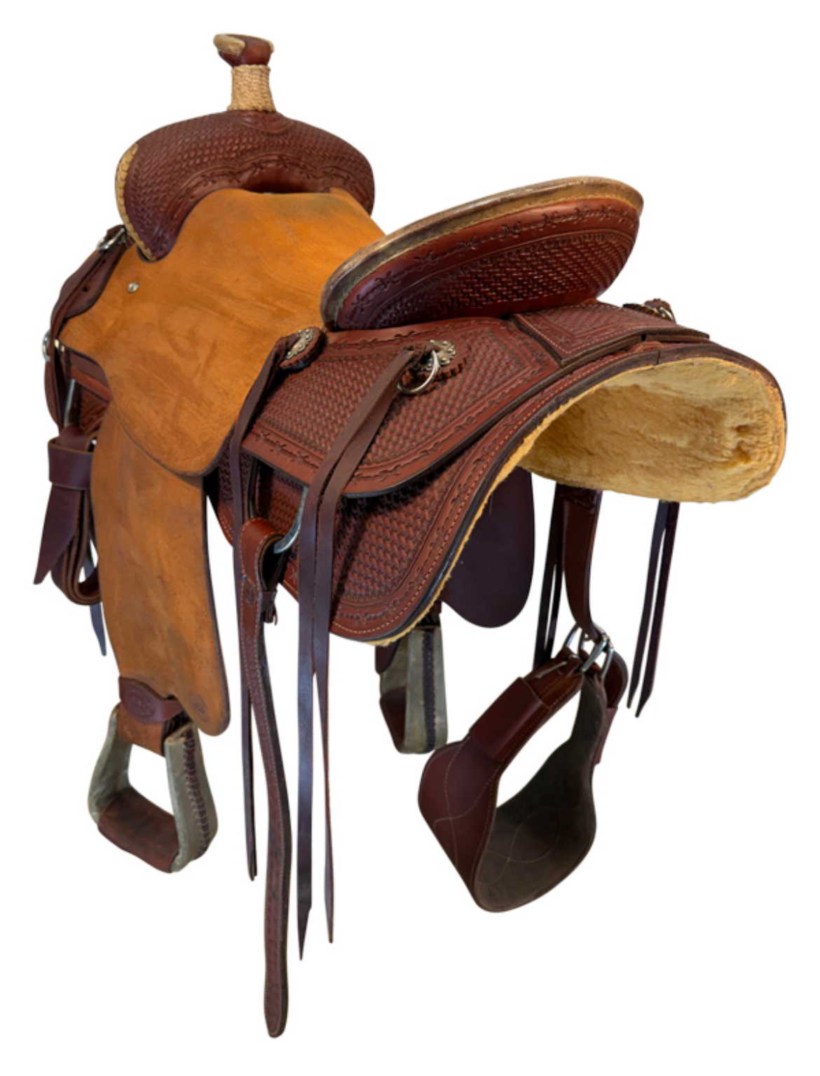 17 Inch Used HR Saddlery Ranch Saddle Medium Tree 723 - Image 2