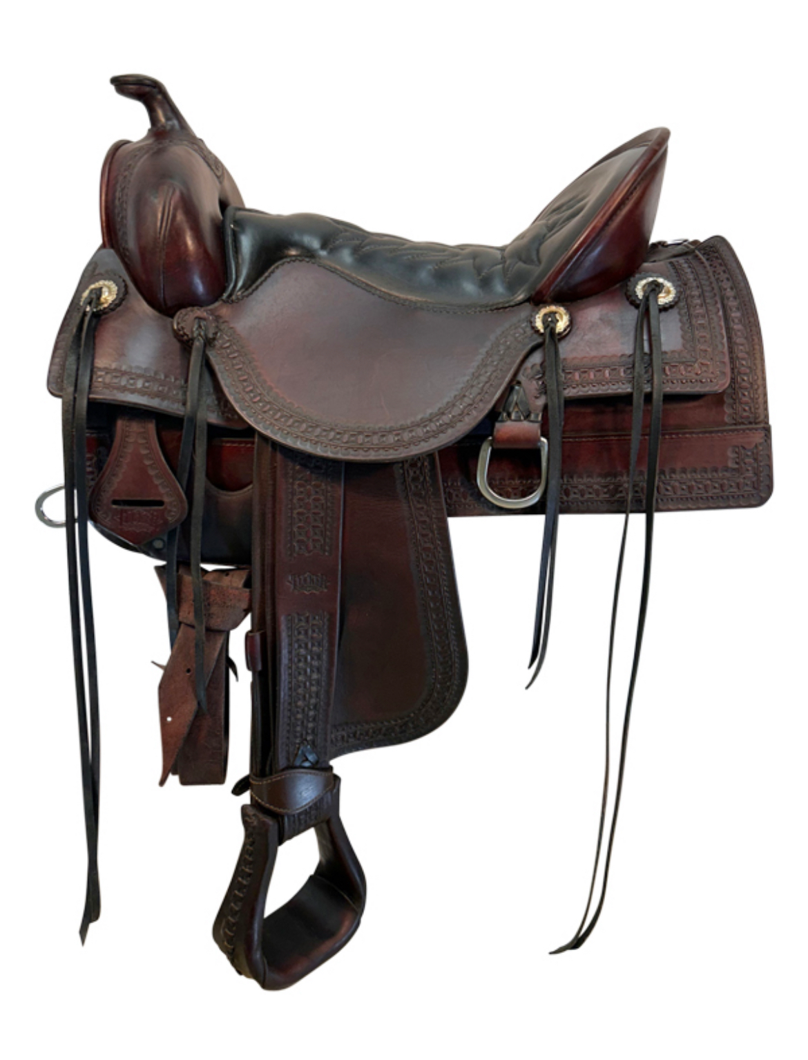 17.5Inch Used Tucker Old West Trail Saddle 277 Wide Tree