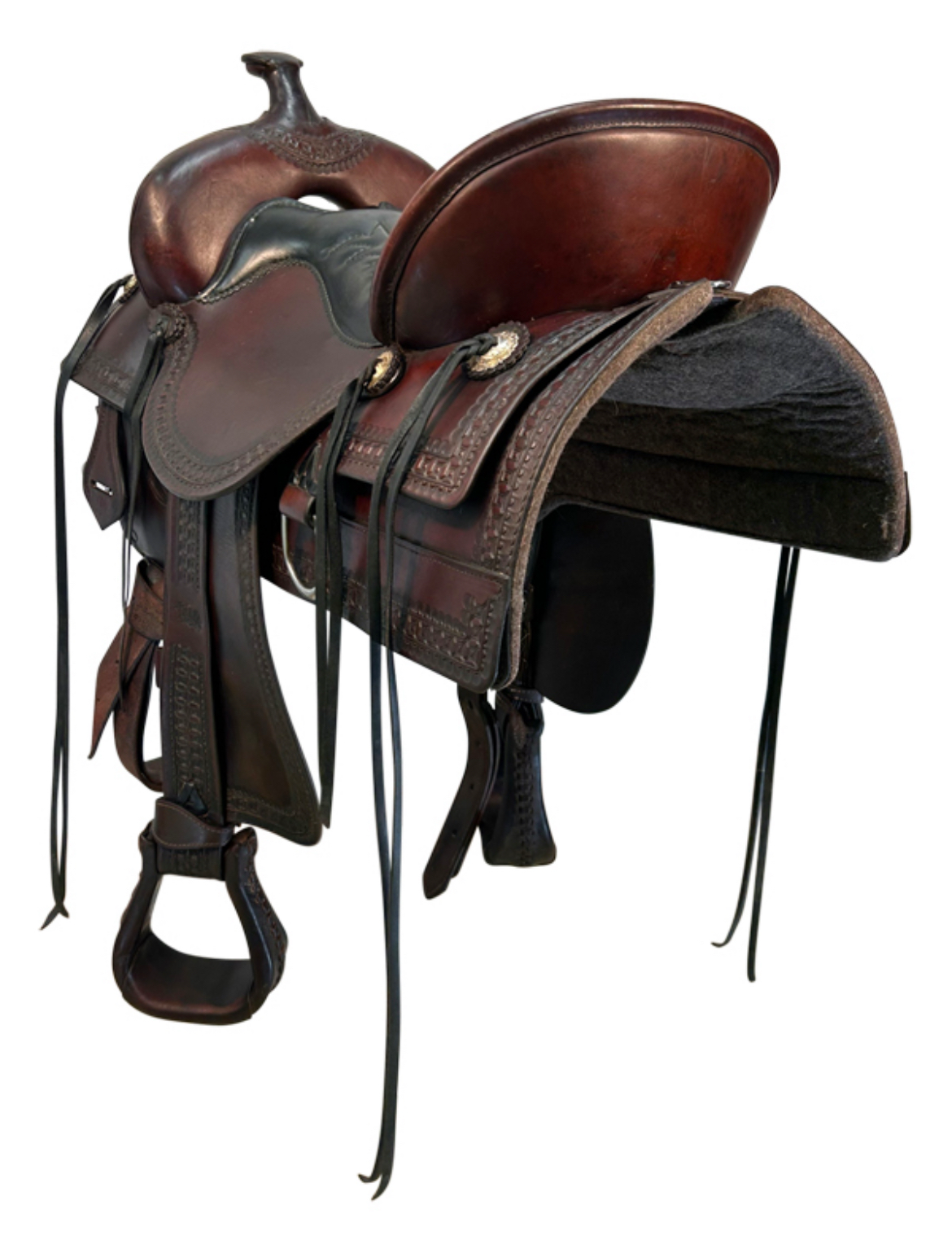 17.5Inch Used Tucker Old West Trail Saddle 277 Wide Tree - Image 5
