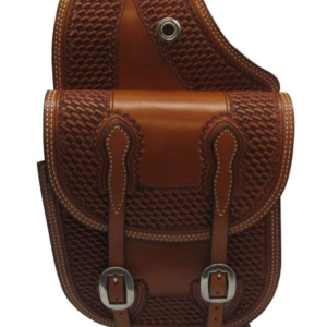Billy Cook Basket Border Tooled Leather Saddle Bag 15-2734