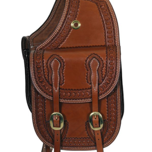 Billy Cook Waffle Border Tooled Leather Saddle Bag 15-2733