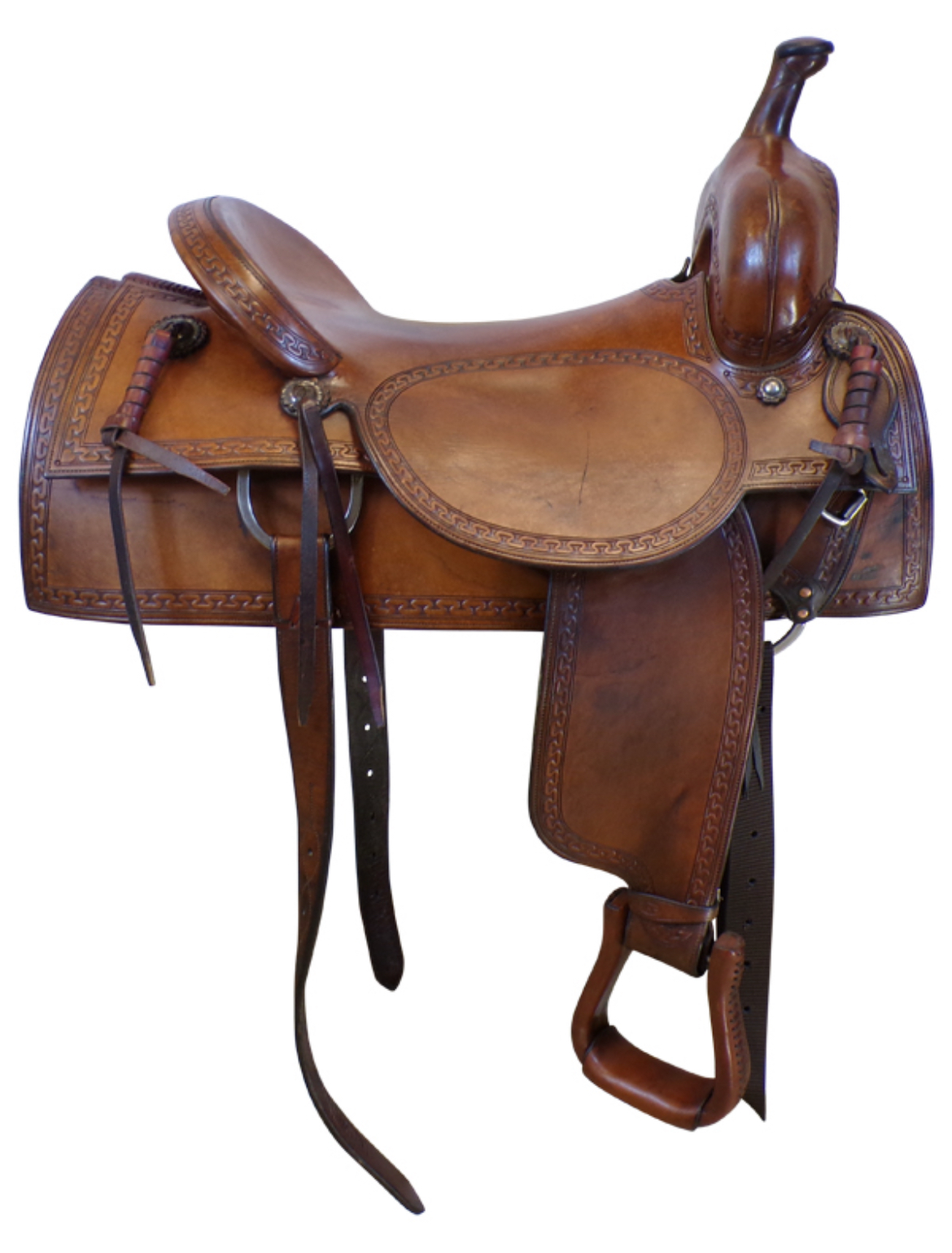17 Inch Used Ricotti Saddle Co. Cutting Saddle Wide Tree - Image 2