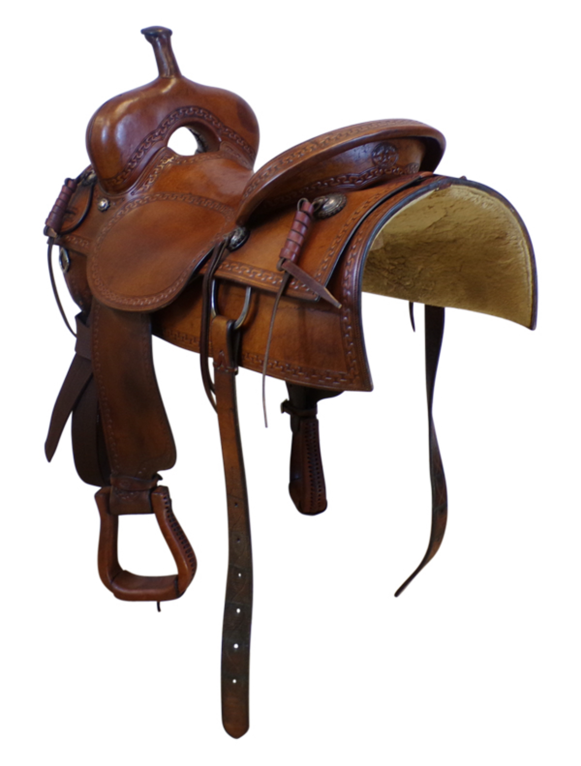 17 Inch Used Ricotti Saddle Co. Cutting Saddle Wide Tree - Image 4