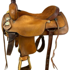 17.5Inch Used Crates Roping Saddle 2314 Wide Tree