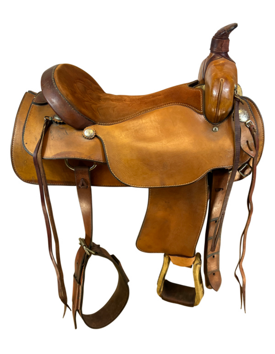 17.5Inch Used Crates Roping Saddle 2314 Wide Tree - Image 5